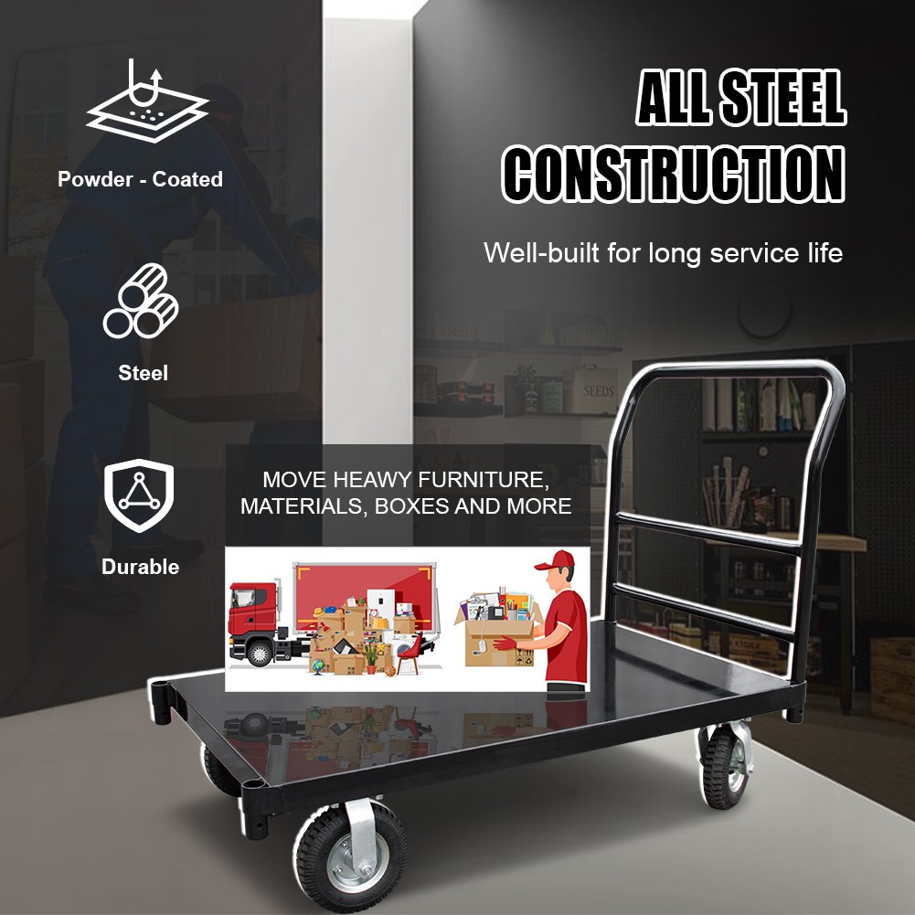 48"x 30" Portable Dolly Steel Platform Truck Industrial Push Cart1000lb Capacity