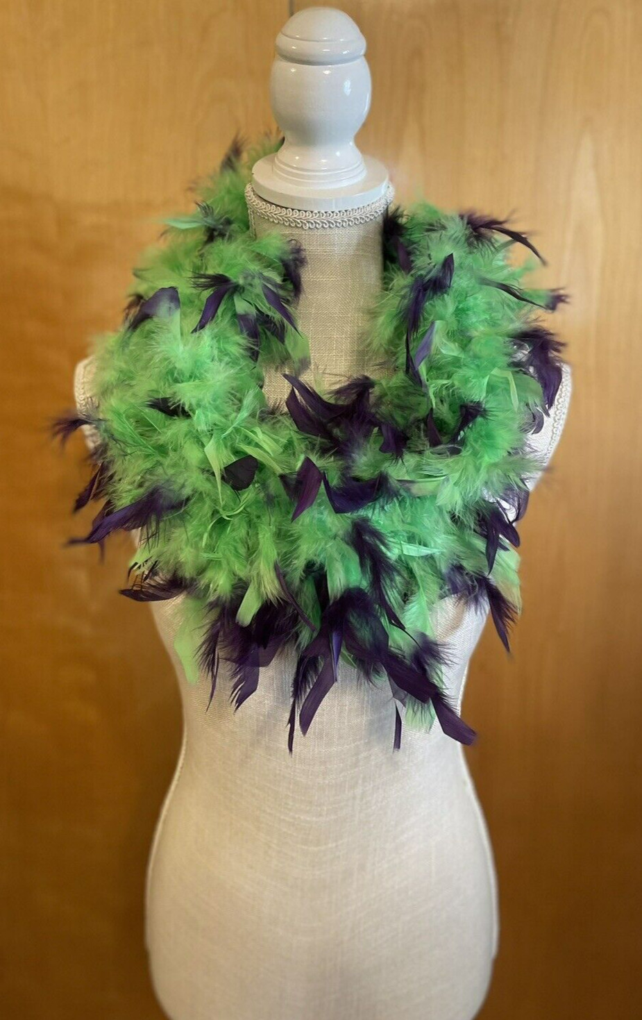 Feather Garland Boa 6ft Green Purple Halloween Costume Dance Party New MSRP$7.99