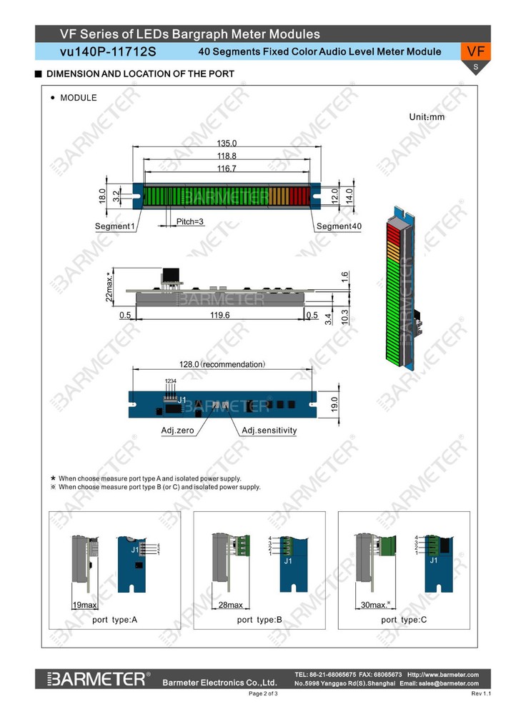 40 Seg 117mm Db Meter Module Volume Audio Level display--30G5Y5R