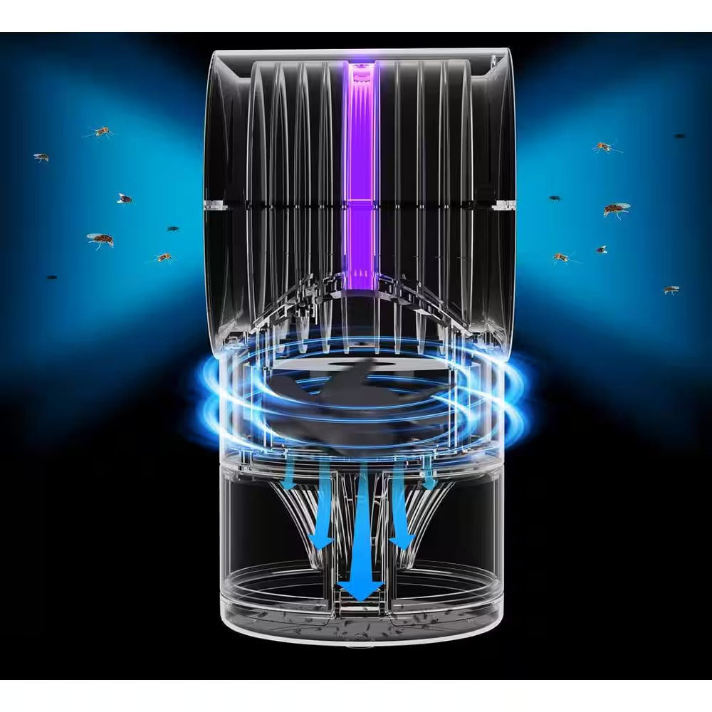 Indoor Electronic Fly Traps Zapper with Suction, Time Setting and Bug Light in B