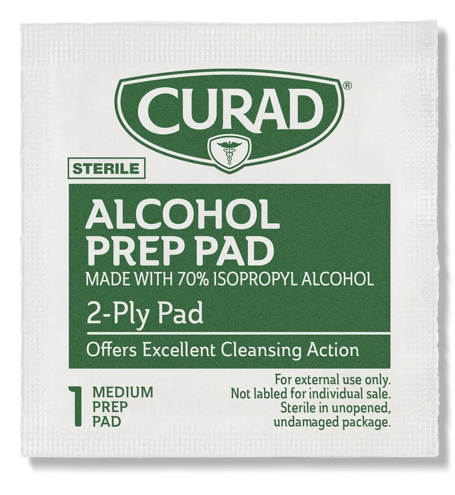 Individually Sealed Alcohol Disinfectant Prep Pads, 200 Count - Medium Size