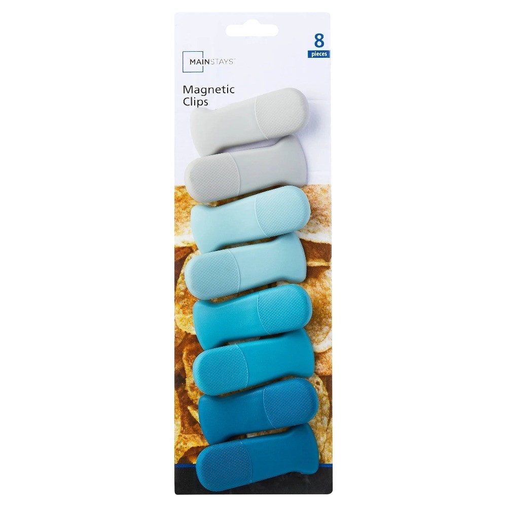 8-Piece Magnetic Plastic Bag Clips Set, Multicolor
