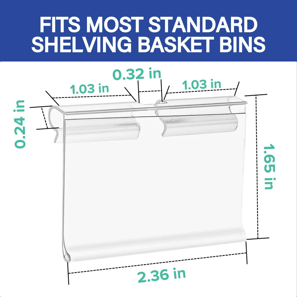 50 Pack Reusable Plastic Wire Shelf Label Holder