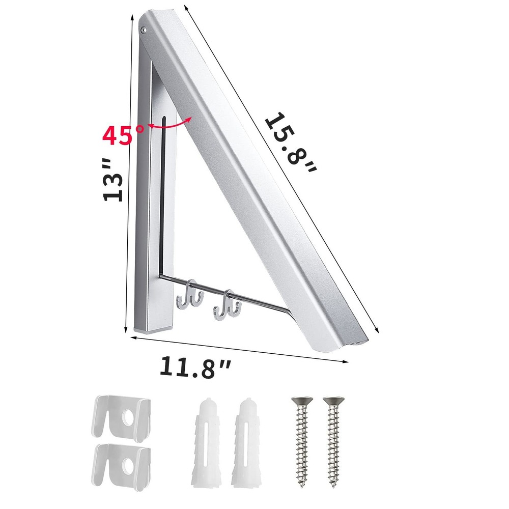 Dr.DJ Retractable Clothes Rack Wall Mounted Clothes Hanger - Foldable Clothes...