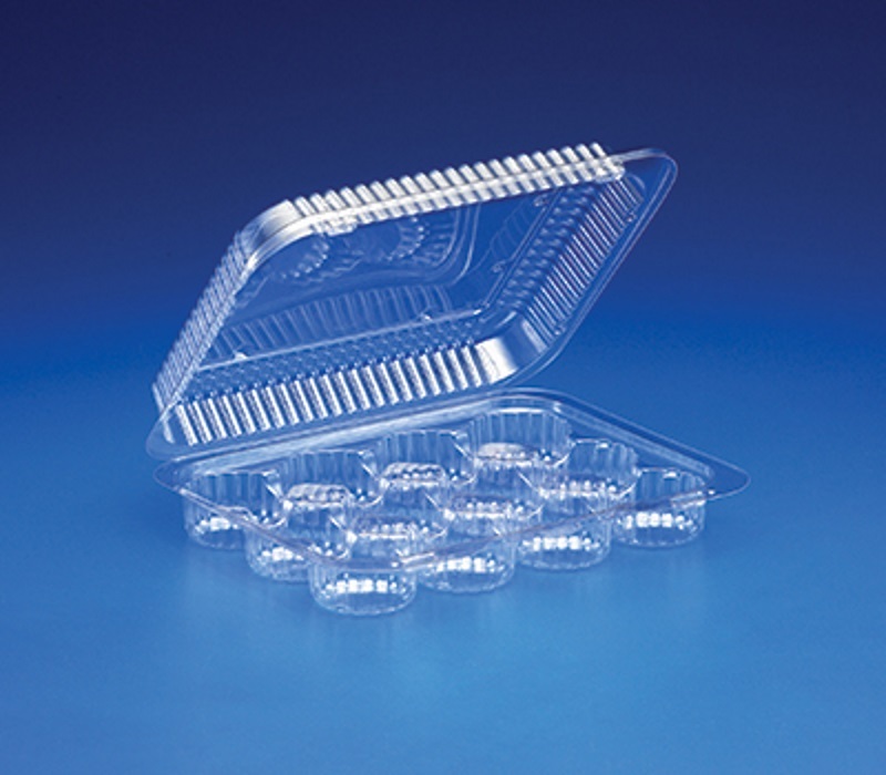 12-Cup Compartment Clear Plastic SMALL MINI-Muffin Cupcake Container REF# SLP34