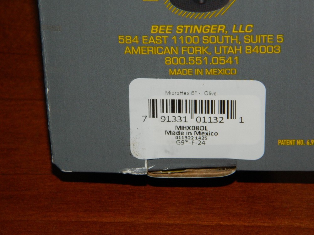Bee Stinger MicroHex 8" Stabilizer in Olive Green- B Stinger