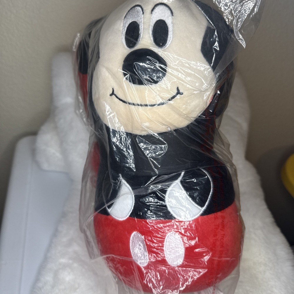 2 pc Disney Mickey  Mouse Squishy Buddy & Throw Set NIP 48”x58” NEW