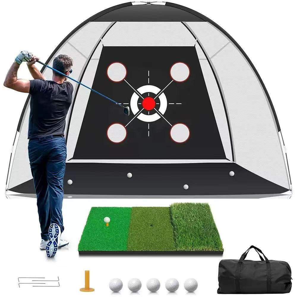 10x7FT with Golf Practice Mat, Hitting Aid Nets for Backyard Driving Chipping