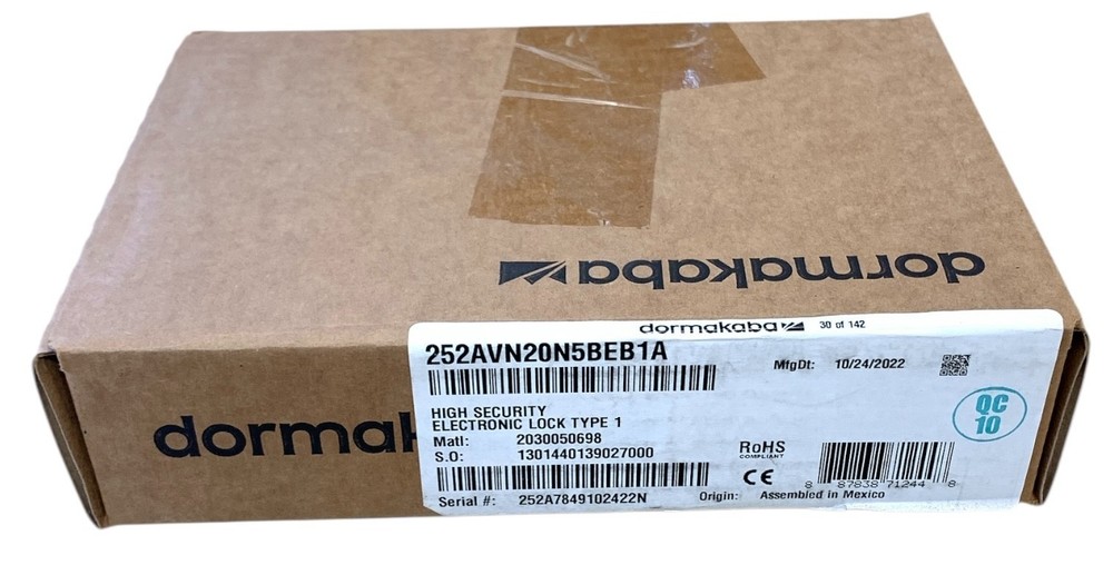 Dormakaba/Kaba Mas Auditcon 252AVN20N5BEB1A Model 252 Standard Bolt Lock