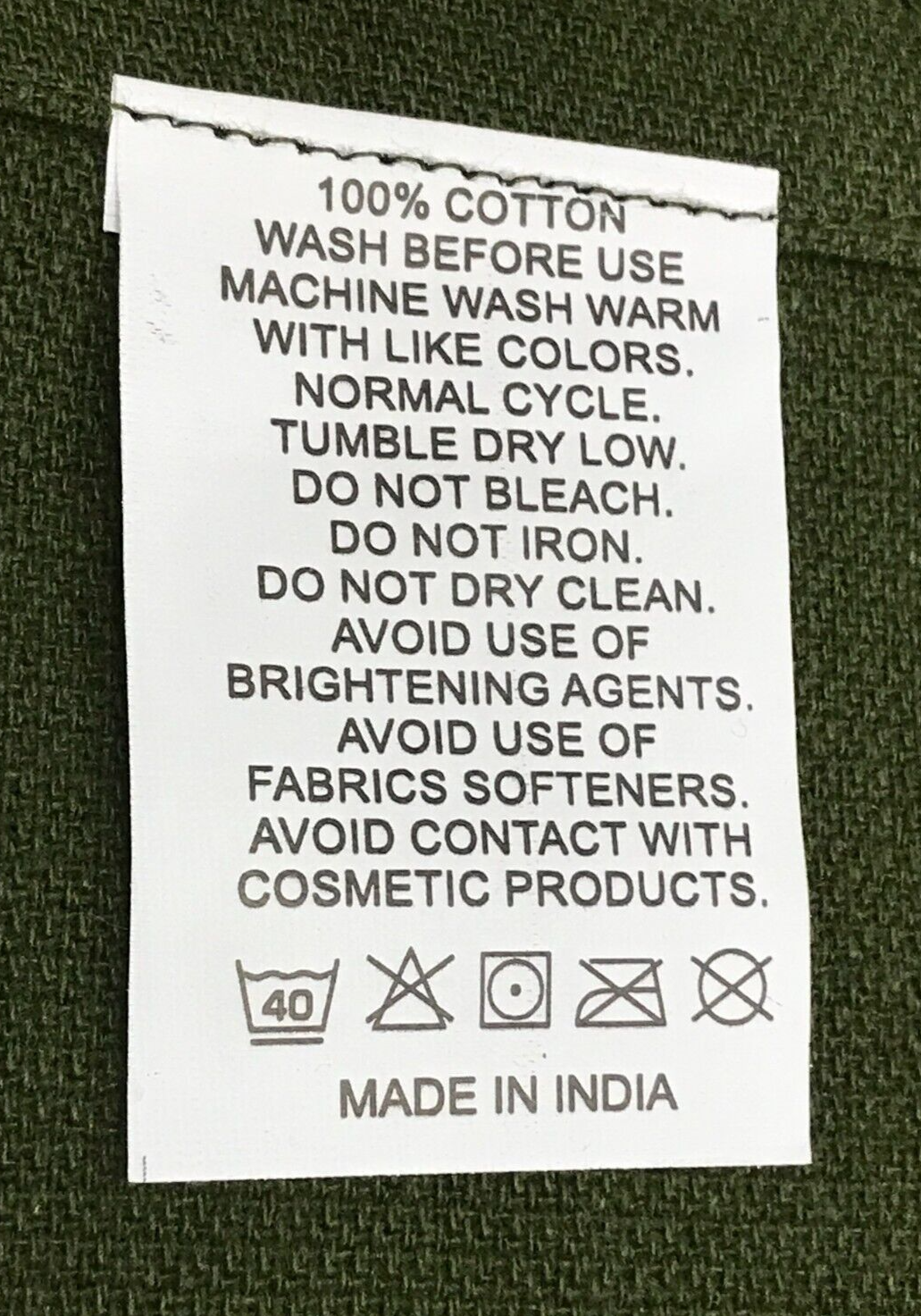 Vietnam Type 100 % Cotton Towel OD Green 19" x 44 5/8"