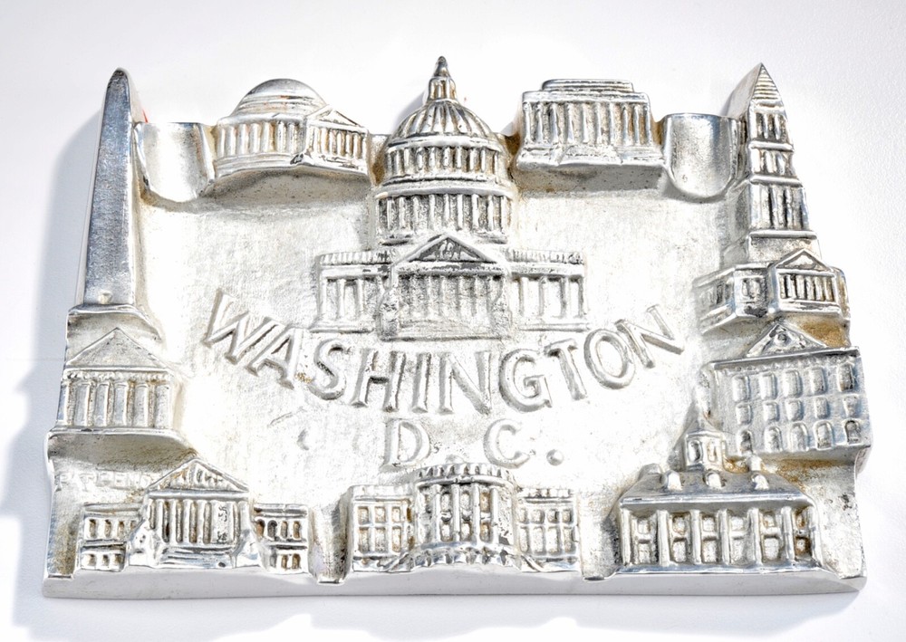 Vintage Washington DC Souvenir Solid Aluminum Ashtray