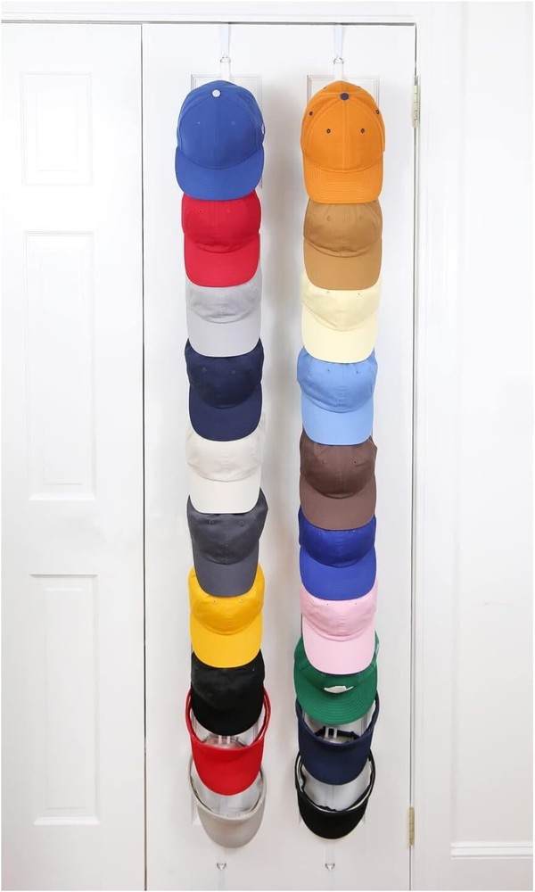 40-Cap Secure Hat Rack with Adjustable Shelves for Effortless Organization