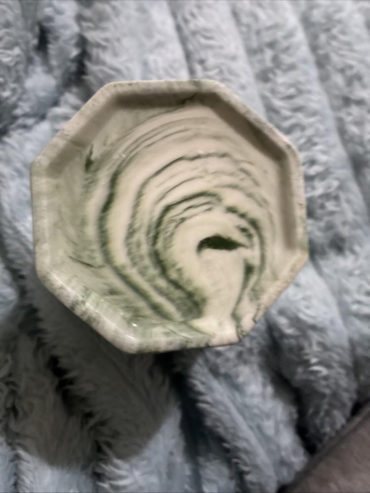 Marble green and white colored cup