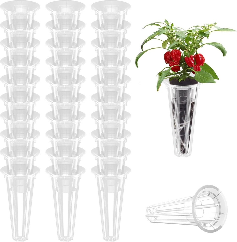 Modern White Grow Baskets - 50 Pack for Efficient Hydroponic Gardening