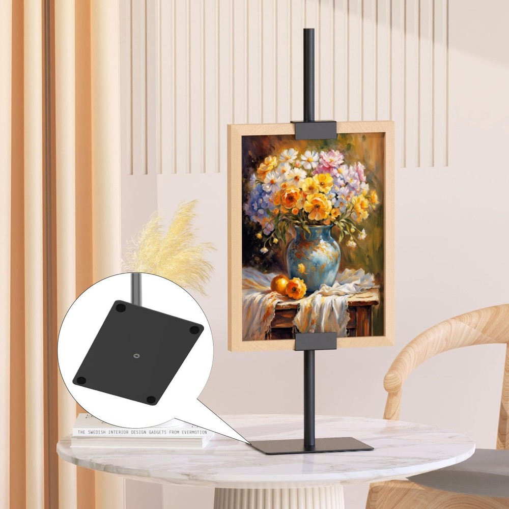 1PCS Tabletop Picture Frame Stand,Heavy Metal Base Adjustable Size Table Ease...