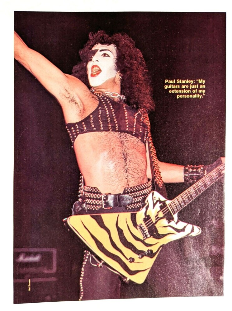KISS / PAUL STANLEY LIVE / 1980'S MAGAZINE FULL PAGE PINUP POSTER CLIPPING (20)