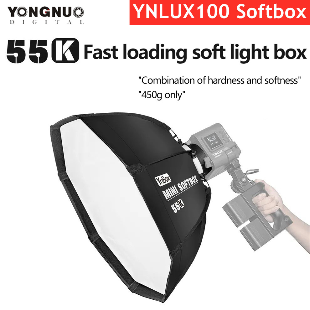 YONGNUO 55K 55cm Bowens Mount Softbox Diffuser for YNLUX100 Led Light Soft box