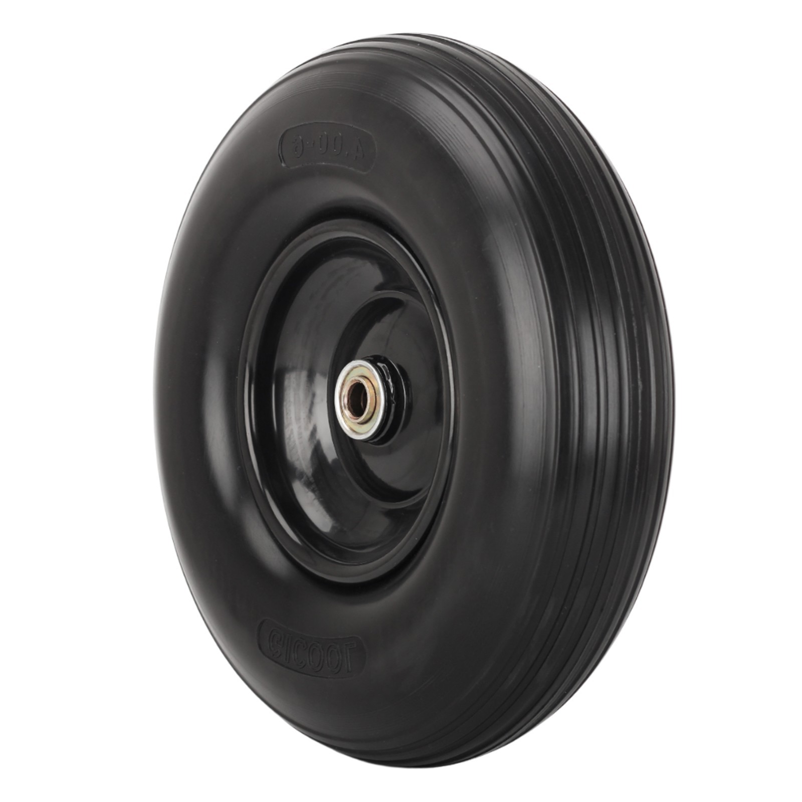 13 x 4.00-6 Flat free Solid Tire & Wheel for Wheelbarrow, Garden Wagon Cart