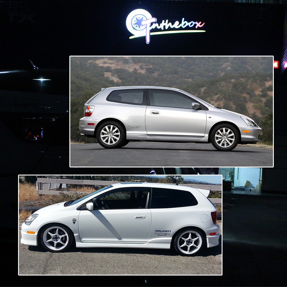 4X Amber Front+Red Rear Side Marker Lights For 2002-2005 Honda Civic Si EP3 3DR