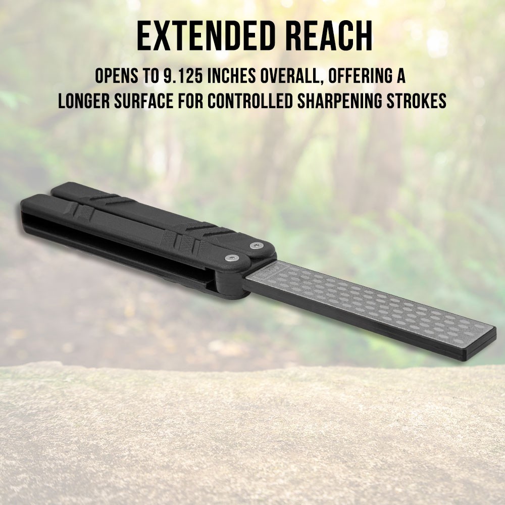 Max Edge Black Sharpener | Diamond-Coated Surface | Dual-Grit 400/1000 Stone