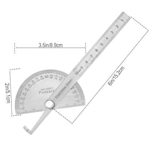 Stainless Steel Angle Protractor, Angle Finder Ruler, Adjustable Angle