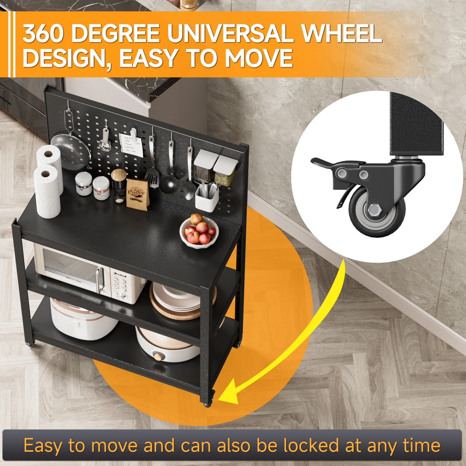 Tool Storage Workbench Rolling Shelving Steel Tool Rack Garage Shelves/ Pegboard