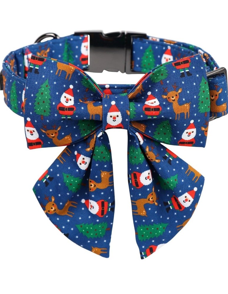 Maca Bates Christmas Dog Collar Cotton Soft