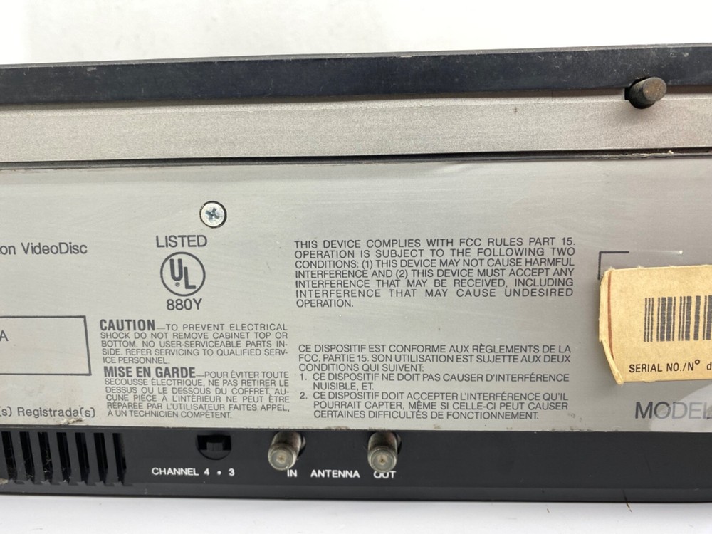 Vintage 1980’s RCA SelectaVision Model SFT 100 W CED VideoDisc Player UNTESTED