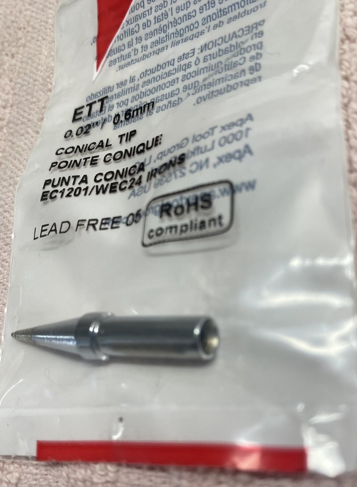 2 NEW Weller ETT Conical Soldering Tip