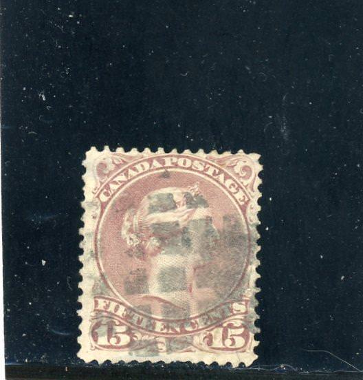 Canada 1868 Scott# 29b Red Lilac canceled
