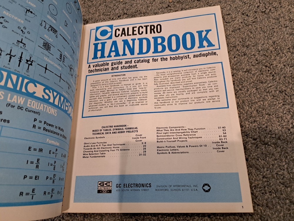 Vintage Calectro Handbook GC Electronics CATALOG 1973