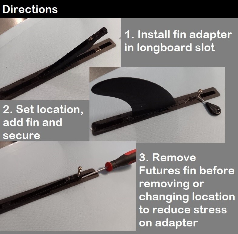 Futures to longboard fin box adapter