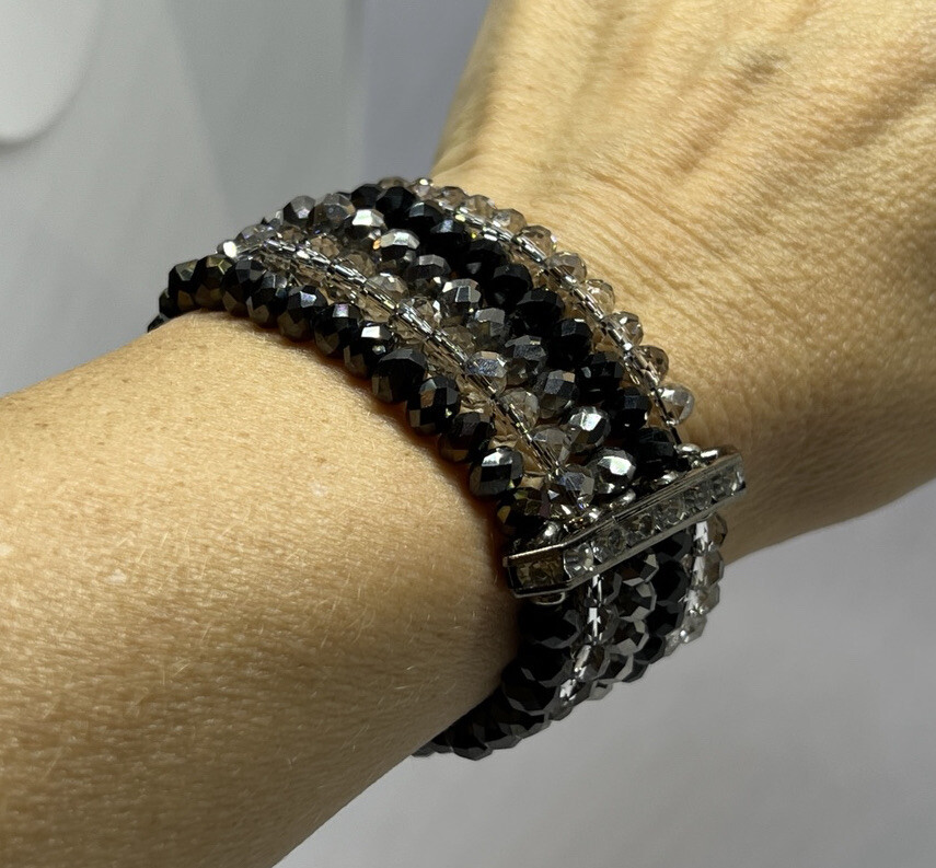 Faceted Glass Beads Multi-Row Bracelet X 2