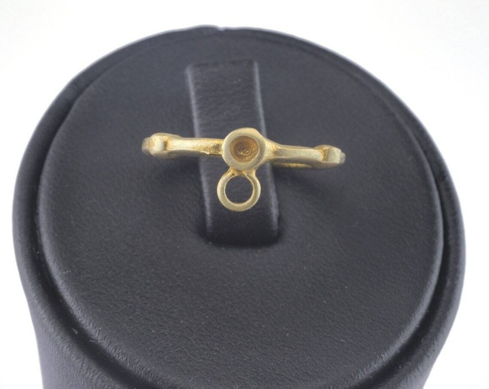 Adjustable Ring Loop Bezel Raw brass 16mm 5.5US inner size - Adjustable 2665