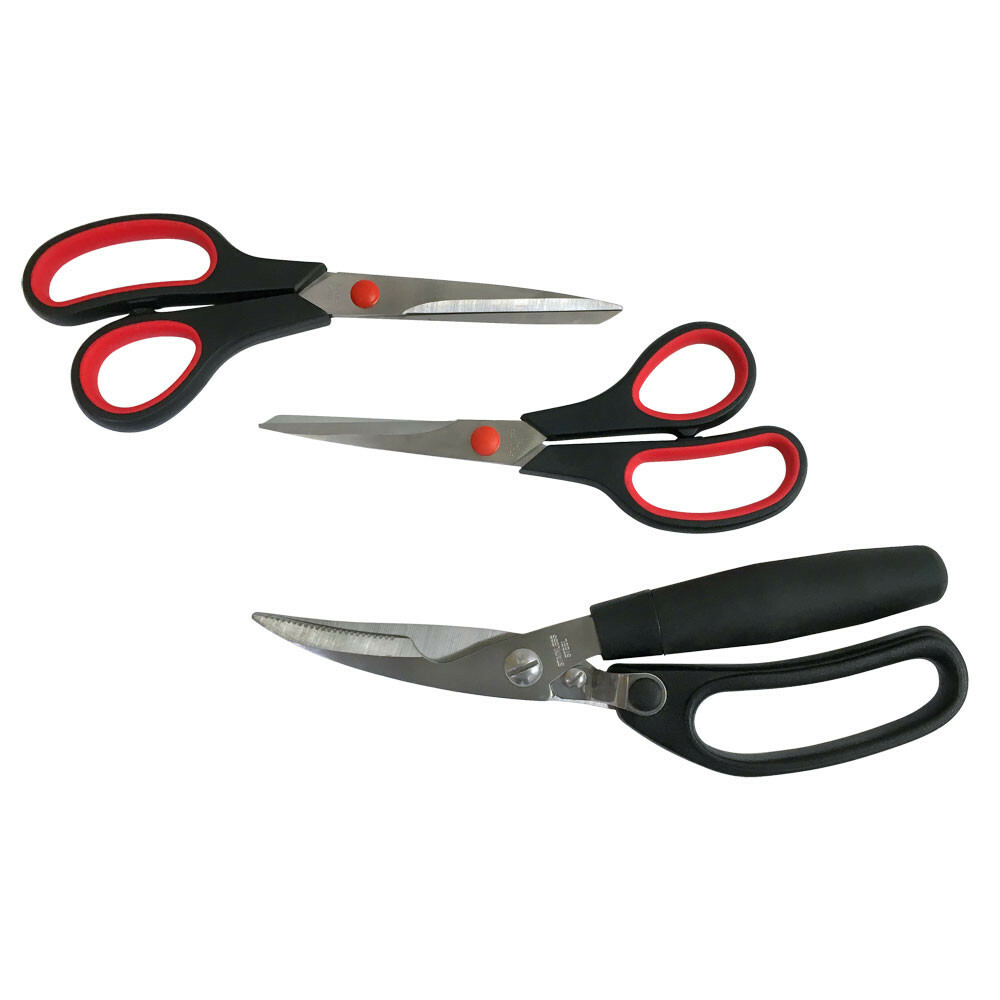 3-Pc Set Stainless Steel Multi-Purpose Utility Scissors
