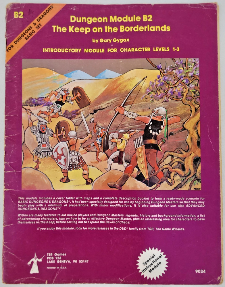 The Keep on the Borderlands. Dungeons & Dragons 1st Edition Module B2. VG+