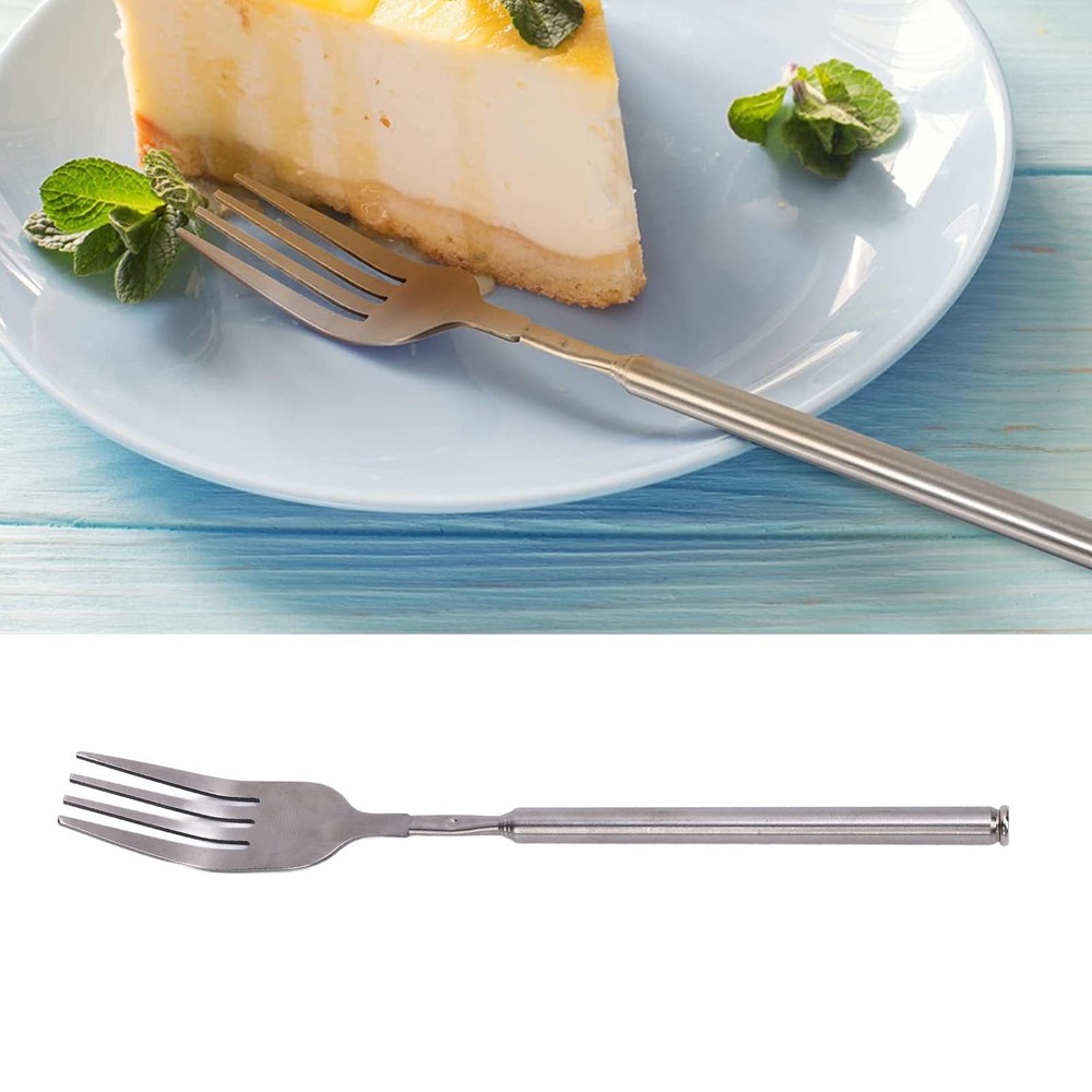 Extendable Fork Stainless Steel Long Handle Telescopic Fork For BBQ Dinner