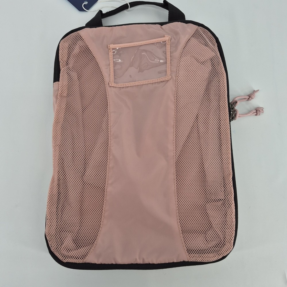 BAGSMART Small Vented Packing Cube Organizer Pink With Nylon Drawstring Bag