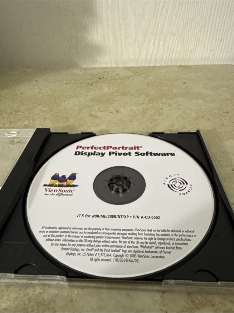 ViewSonic Perfect Portrait Display Pivot Software 2003
