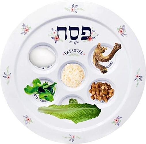 Passover Seder Plate Melamine Seder Plate Spring Garden Design, Single
