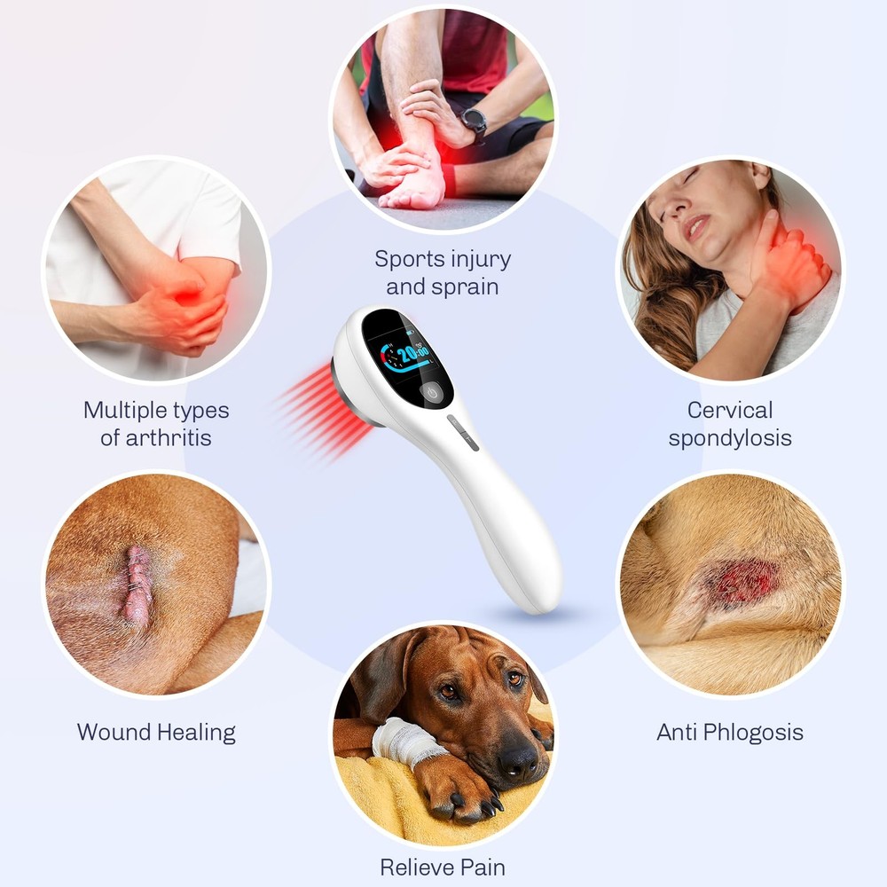 Cold Laser Therapy Device with LED Display Human/Vet Red Light Therapy Device...