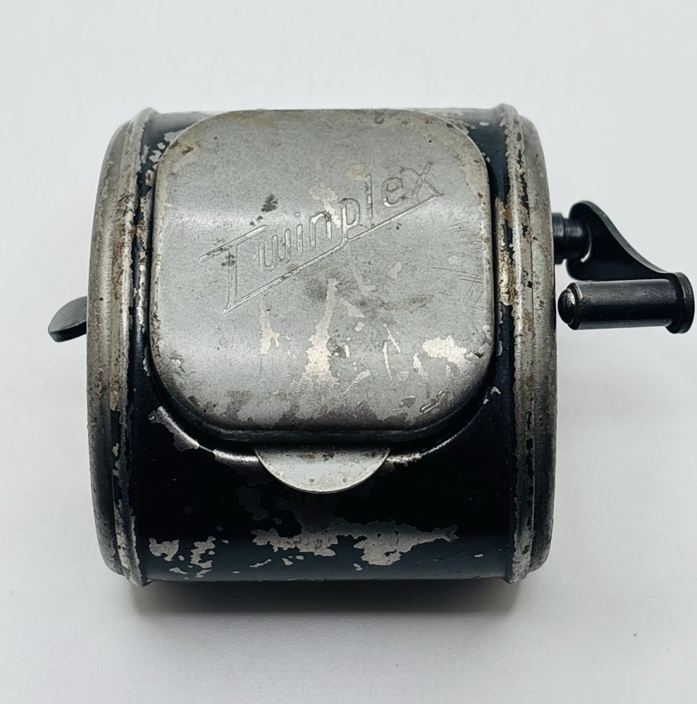 Vintage Twinplex Stropper Double Edge Razor Blade Sharpener With Advertising