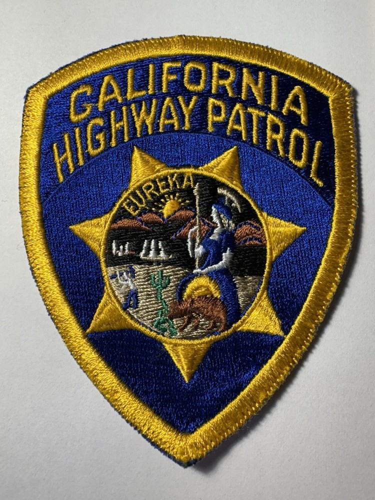 California Highway Patrol CHP Shoulder Patch ~ Solid Yellow Edging