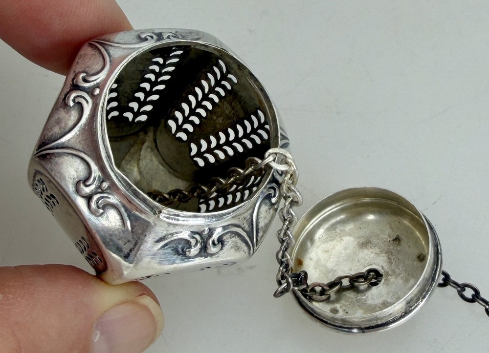 Antique James E Blake Sterling Silver Tea Ball Infuser - 96349