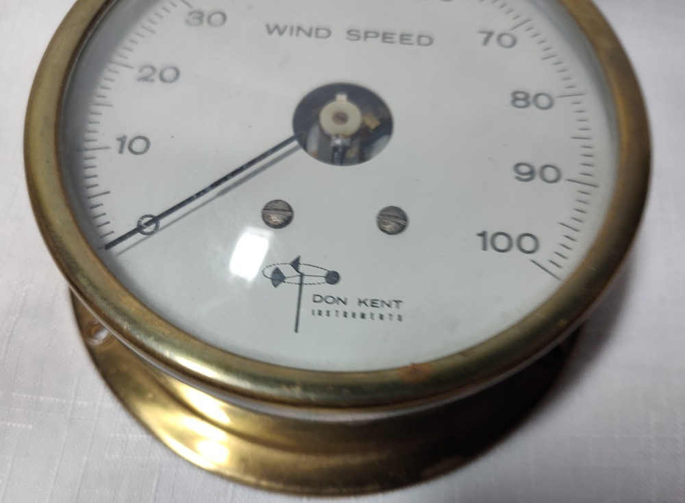 Downeaster Instruments Brass Solid Clock + Don Kent Wind Speed Guide