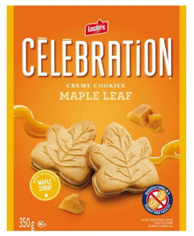 Celebration Leclerc Maple Leaf Creme Cookies, 350g