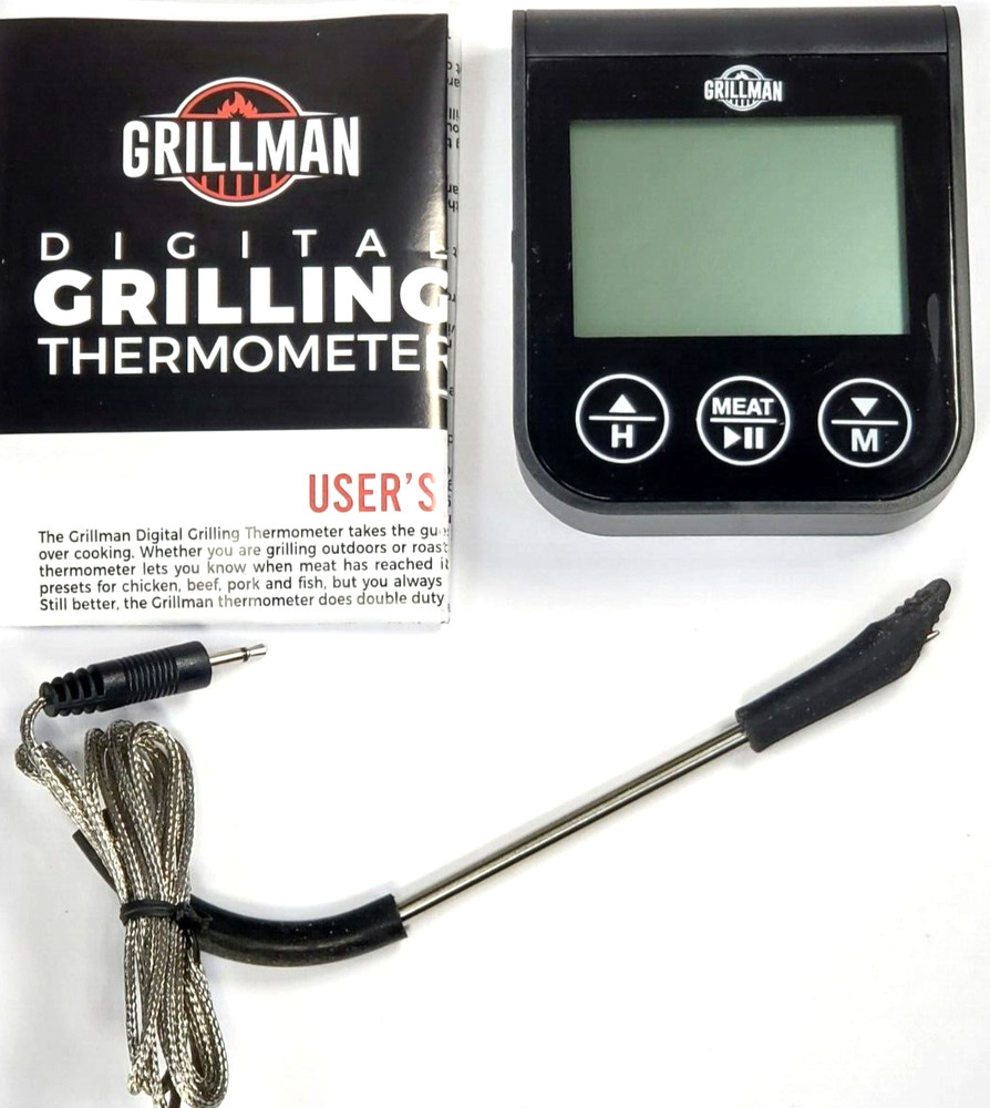 GRILLMAN Digital WIRELESS Grilling Thermometer w/Probe & Timer