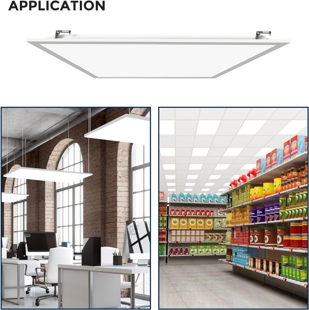 4PC 2x4 LED Flat Panel Light Drop Ceiling 0-10V Dimmable,75W,100-277V,ETL Listed