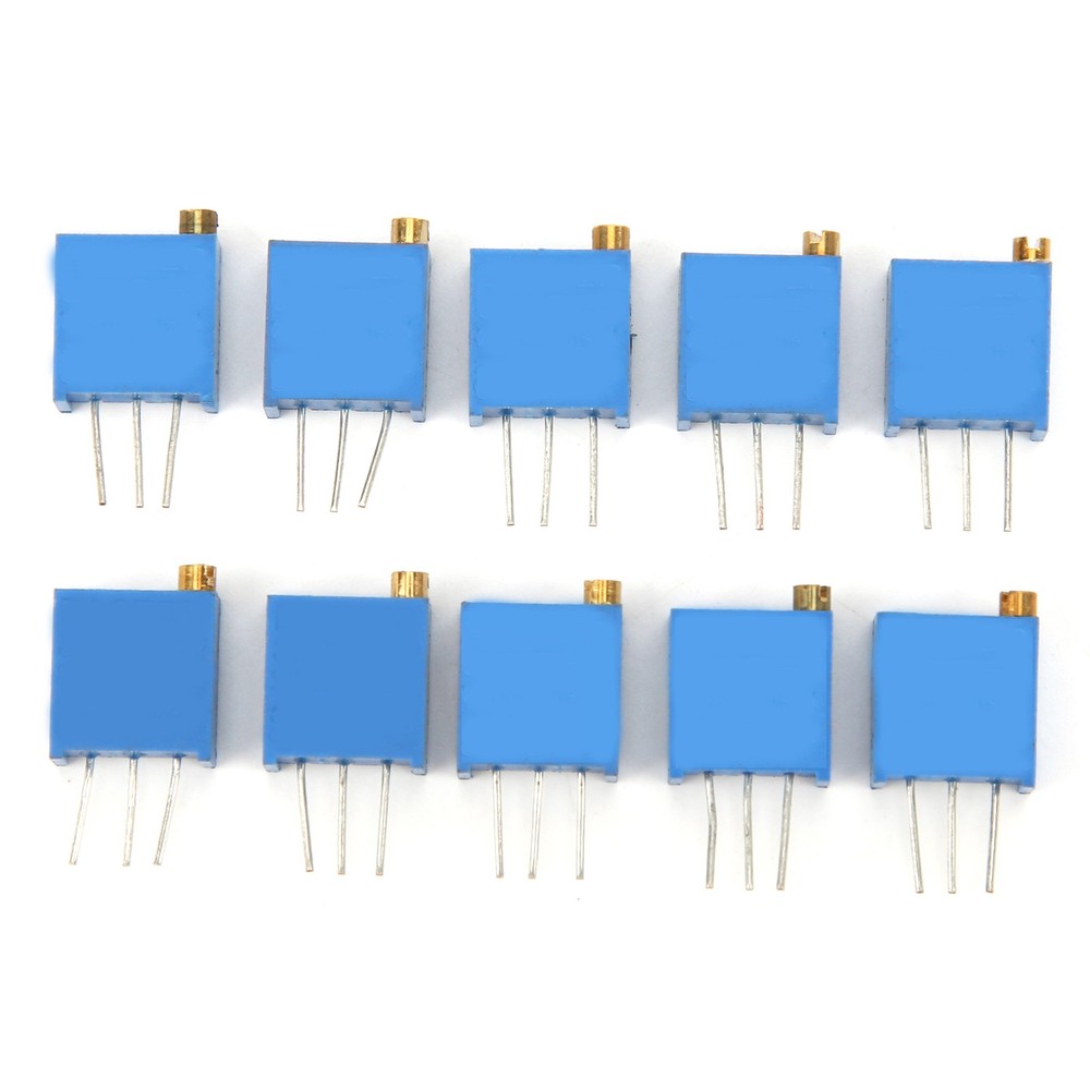 50pcs Variable Resistor 10 Values 3296W Regulating Resistance Trimmer Tool Part