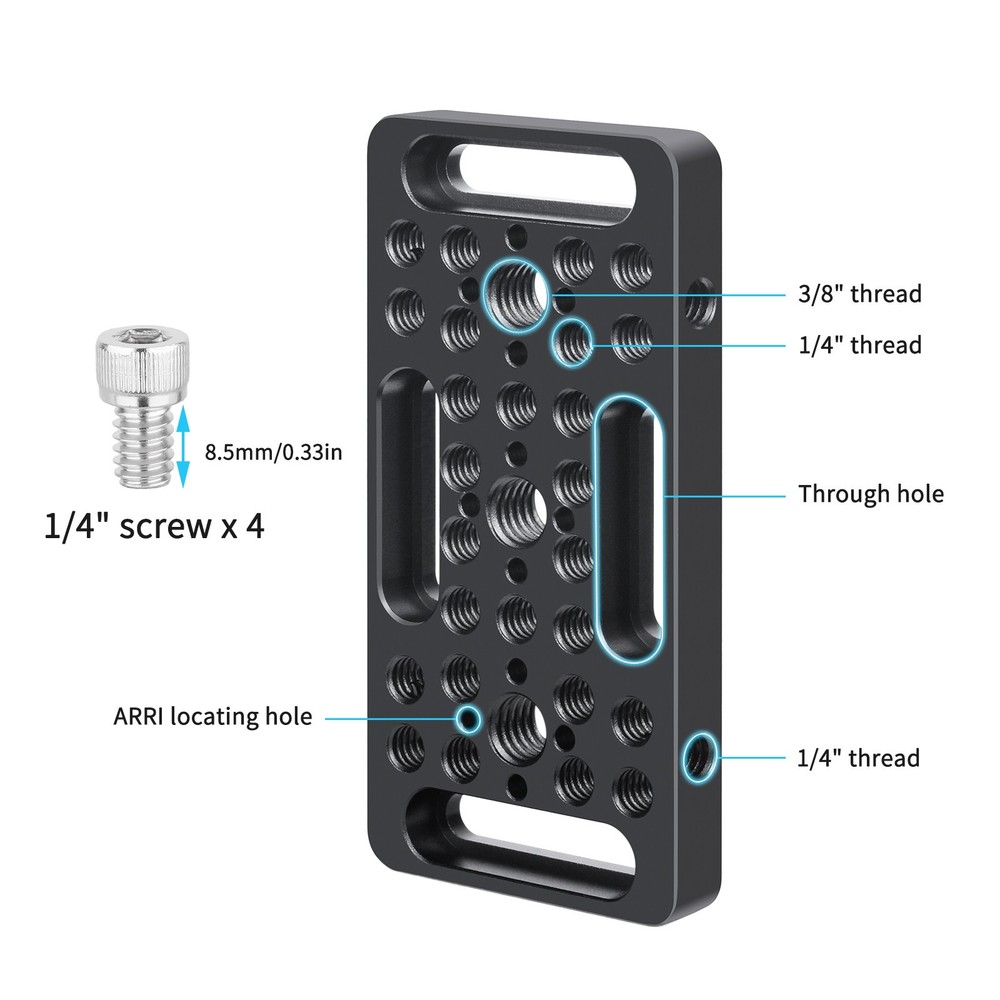 10*5cm Multi-Functional Cheese Plate with 1/4" & 3/8" Threads, Switching Mountin